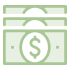 Icon illustration of a stack of cash