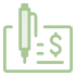 Icon illustration of a bank check